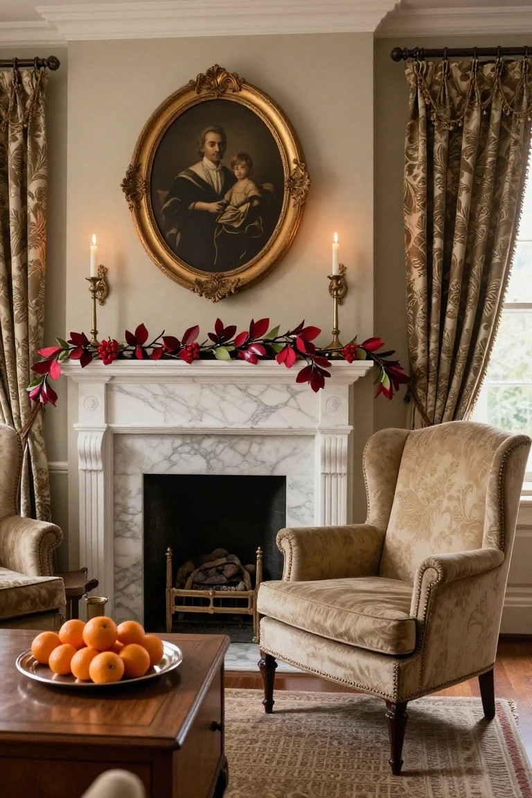 Traditional Portrait Painting Over the Mantel