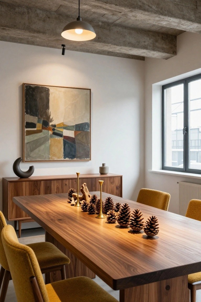 Simple Pinecone Lineup Down the Table