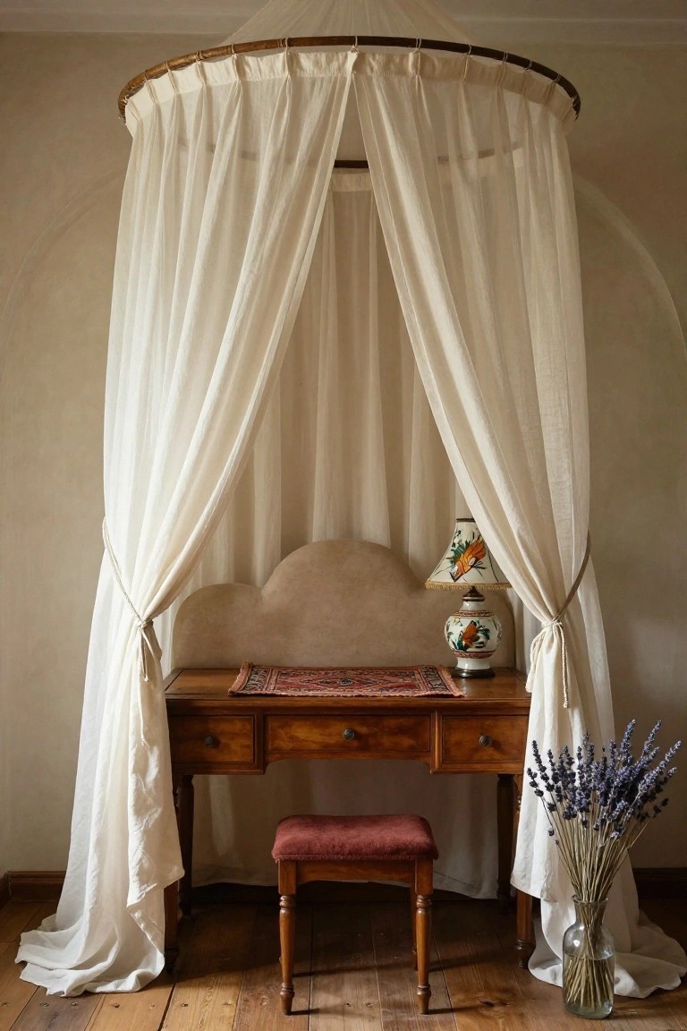 Bedroom Canopy with Desk Nook