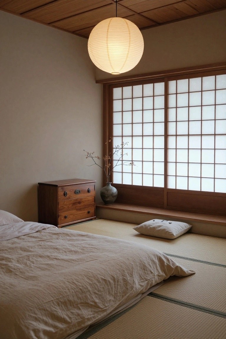Tatami Mats for a Grounded Bedroom Feel