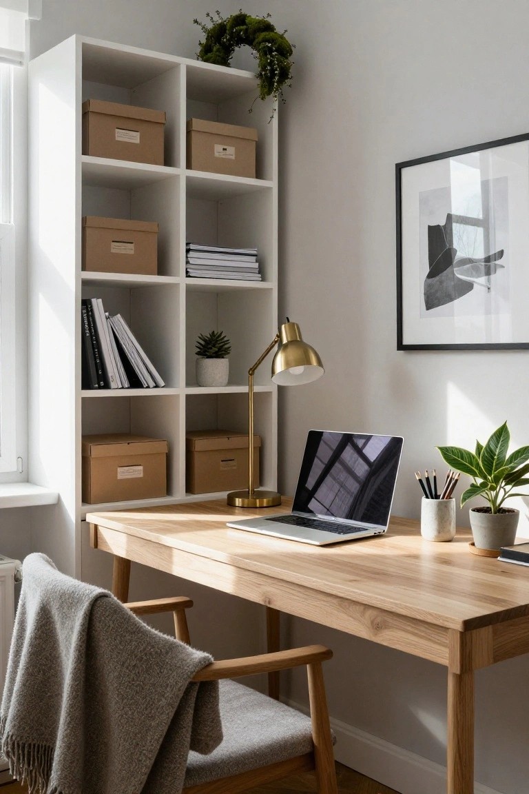 Moss Wreath on Office Shelving