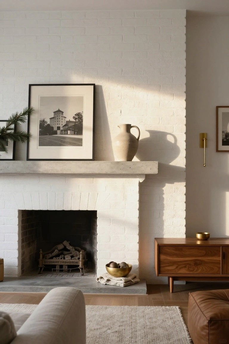 Simple Asymmetrical Christmas Mantel