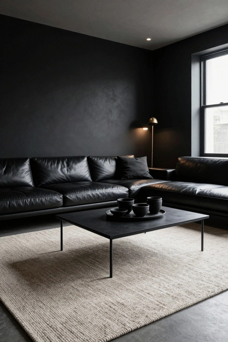 Monochrome Black Living Room