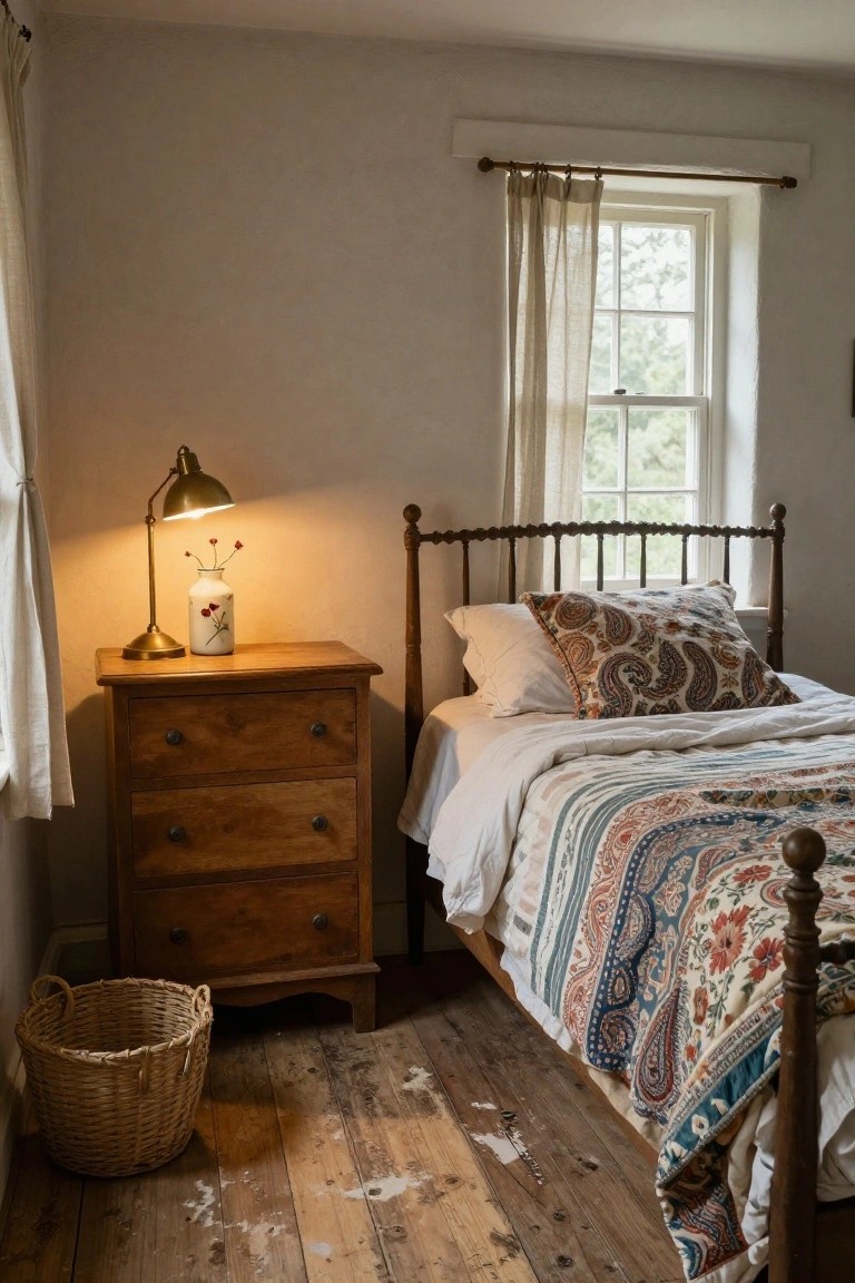 Wooden Dresser as Bedside Table