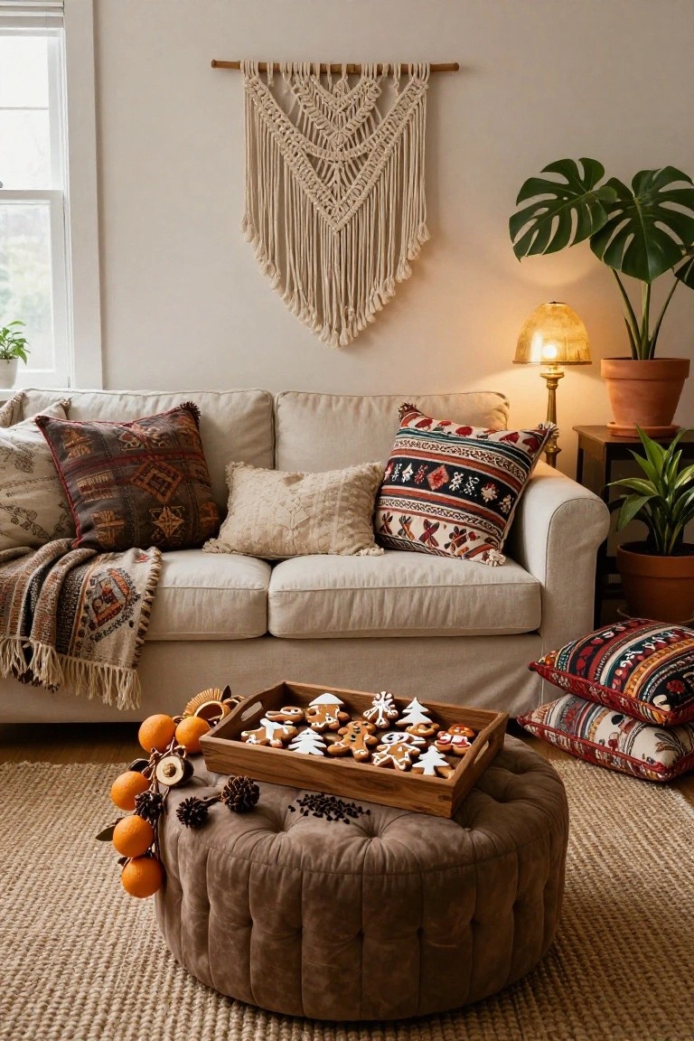 Gingerbread Tray on the Ottoman