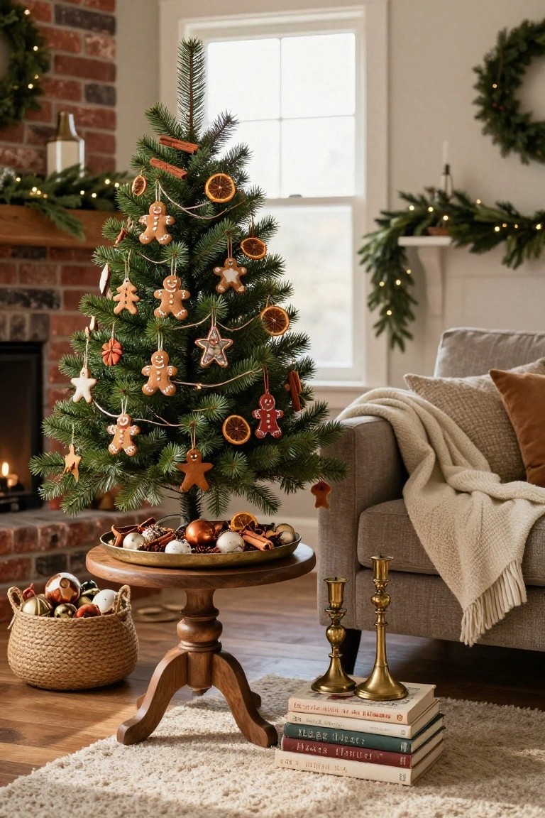 Mini Tree with Gingerbread Cookie Ornaments