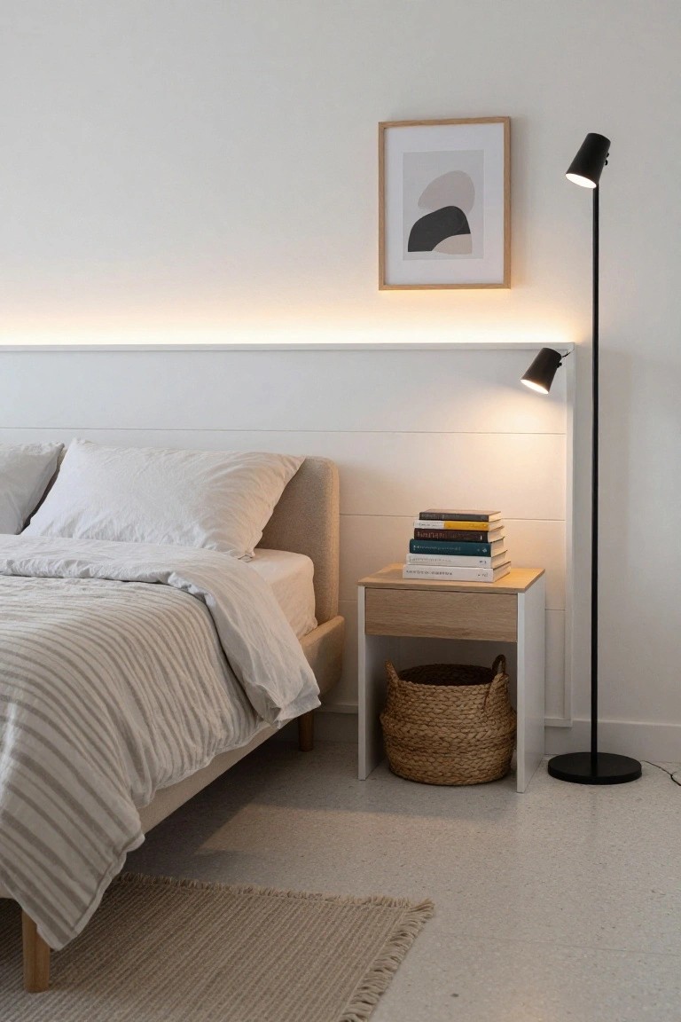 LED Backlight Behind the Bed