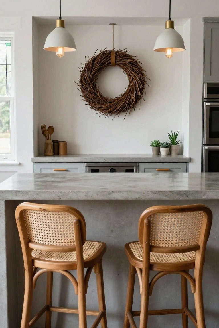 Natural Wreath Over Bedroom Dresser