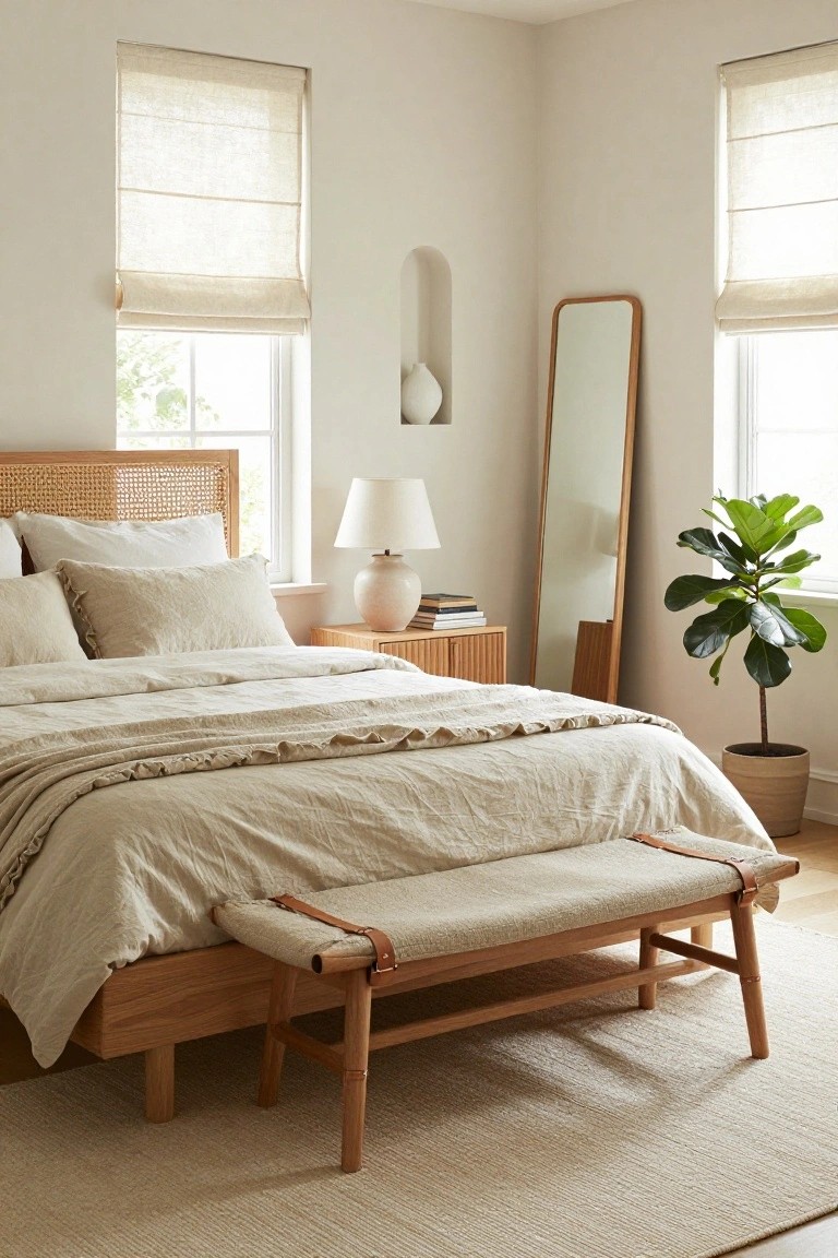 Neutral Bedrooms with Woven Textures