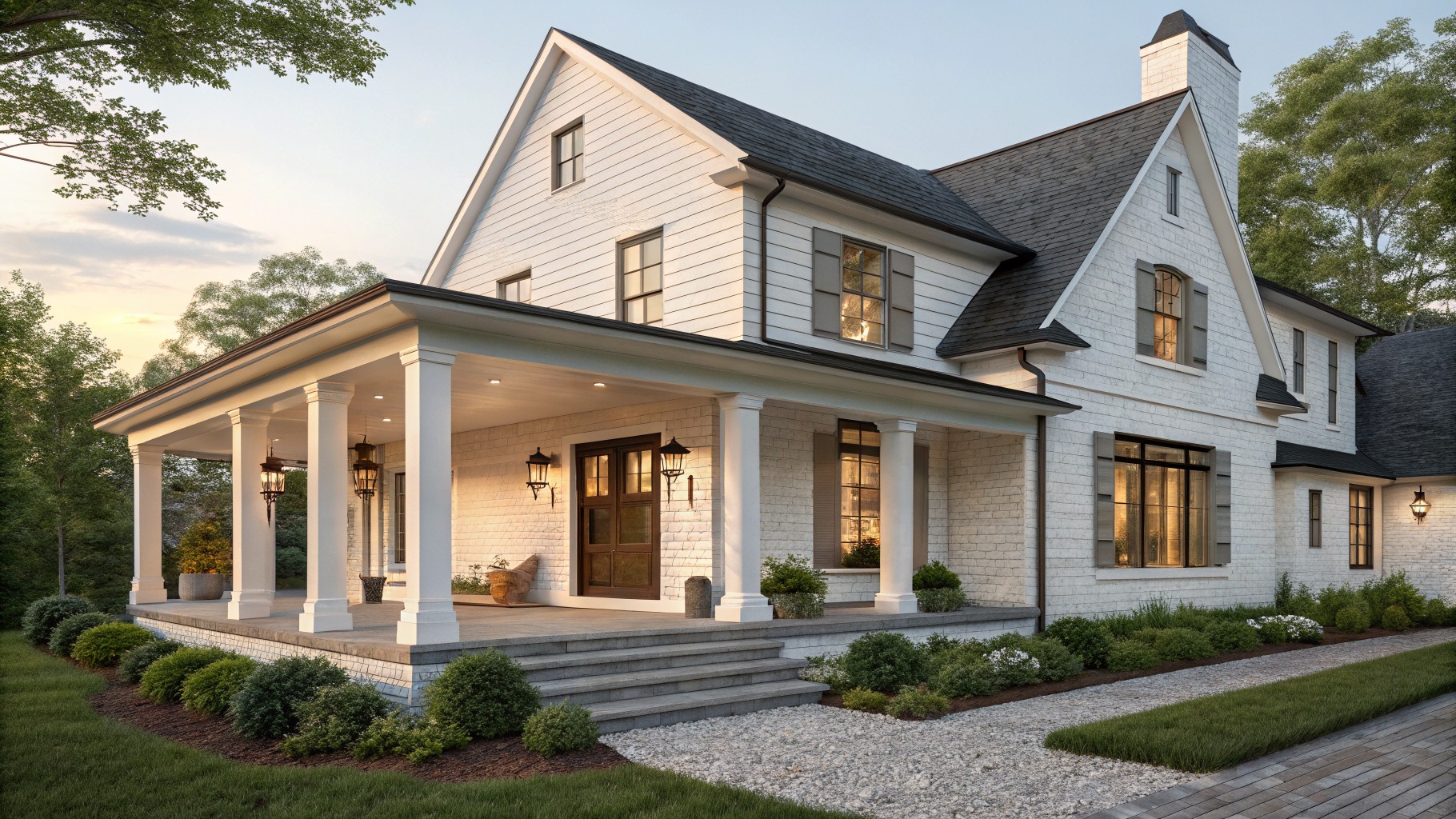 20 White Brick Farmhouse Exterior Ideas That Add Depth and Character